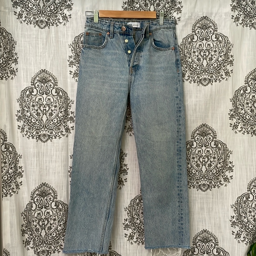 Zara High Rise Straight Jeans